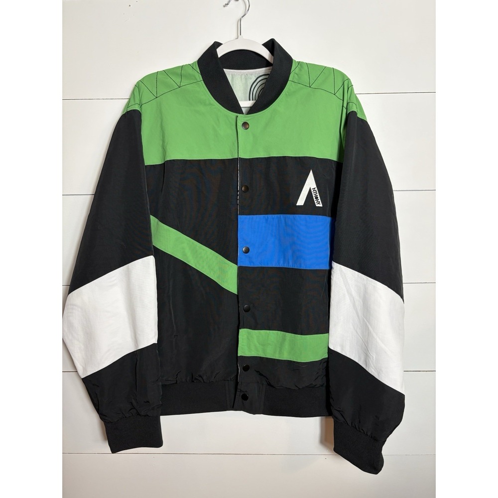 Liv Streetwear Collection Bomber Jacket Colorblock Womens Size XL Olivia Anthony